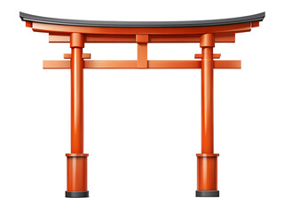 Traditional japanese torii gate, isolated on transparent background