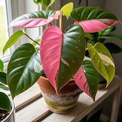 Pink and Green Heart Shaped Plant.