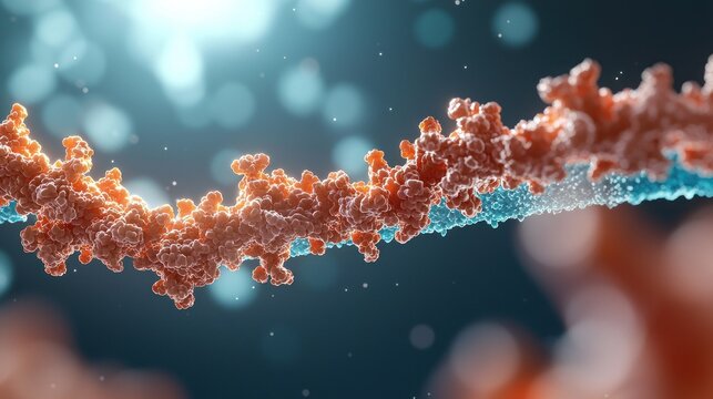 Abstract 3D Render of Molecular Structure, a Scientific Concept Representing Biology and Chemistry