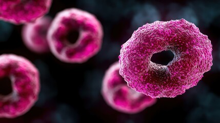 Close-up of Red Blood Cells Floating in Plasma