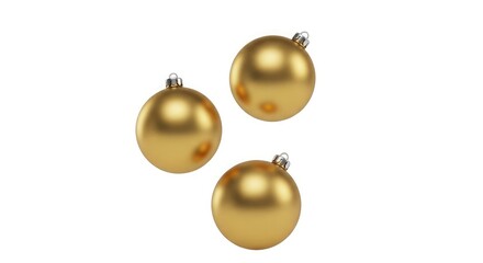 Three Golden Christmas Ornaments decoration bauble