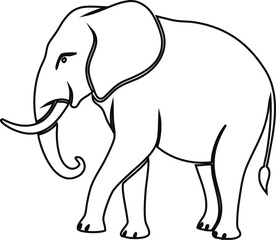outline elephant vector icon, ideal for  multiple uses , branding, children's books, prints, and gifts.