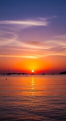 Obraz premium Sunset over Calm Ocean.