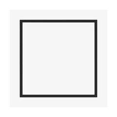 Plain square canvas art frame vector mockup simple clean blank template design with white background  