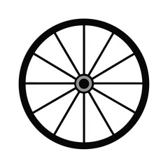 Fototapeta premium Simple bicycle wheel abstract minimal sport symbol clean vector illustration with white background 