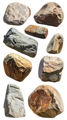 Assorted rocks, various shapes and colors