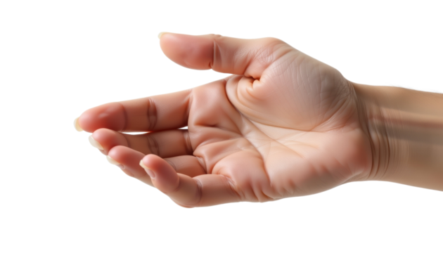 Open hand palm gesture isolated human inviting soft skin