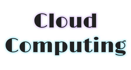 Cloud Computing Typography with Purple and Blue Glow – Bold Gradient Text Design for Tech Services, Digital Innovation, and Online Infrastructure Marketing