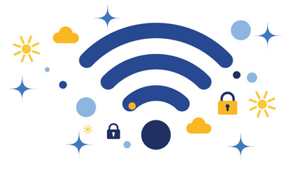 Wi-fi connection signal with secure access and online flow