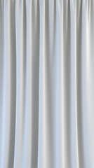 Obraz premium Minimal white curtain hanging vertically, clean folds creating soft shadows, suitable as interior background, abstract texture or mockup with copy space.