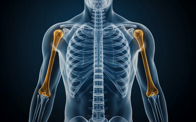 Medical X-ray Highlighting the Humerus Arm Bone Anatomy