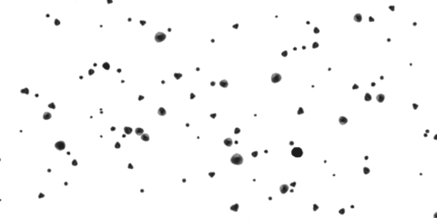 Black ink splatter texture isolated on transparent background for design element