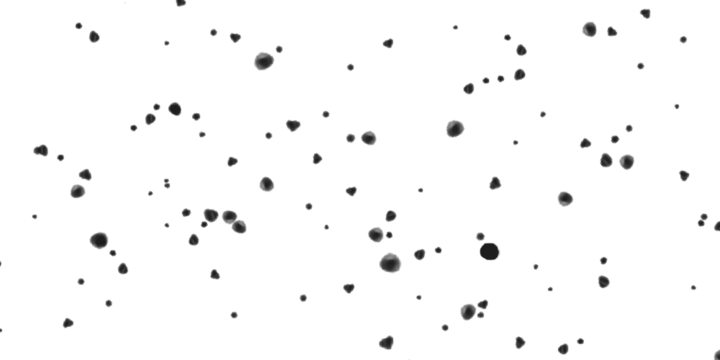 Black ink splatter texture isolated on transparent background for design element