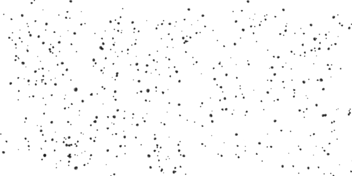 Black ink splatter texture isolated on transparent background for artistic element