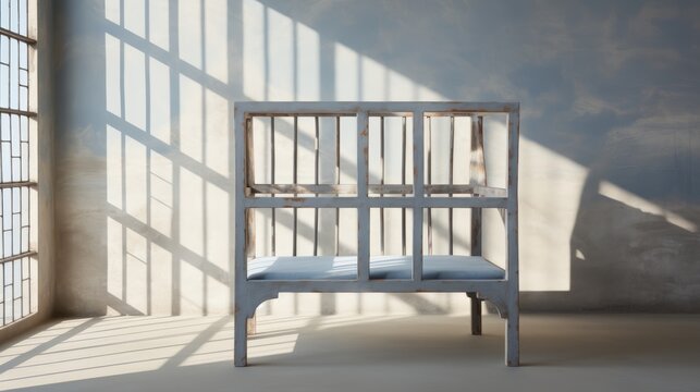 Spacious minimalist room featuring light colors and a comfortable sofa for a calming atmosphere