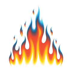 Vibrant realistic flames and fire against a black background