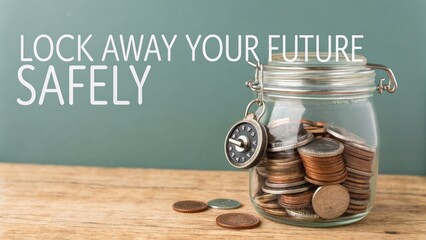 Jar filled with coins for saving money and future investment