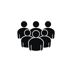 People icon in trendy flat style. Crowd signs, Persons symbol, group symbol, for info graphics and website design logo. Isolated on white background, Vector icon illustration 