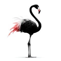 Rare black flamingo tropical nature bird picture