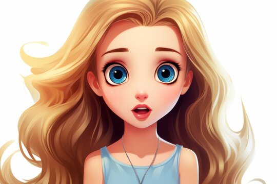 Surprised expression portrait on white background  isolated facial features captured clearly