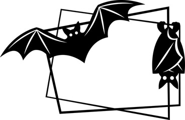 Halloween frame with bats