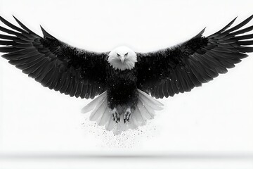 Soaring eagle wide wings open high resolution picture