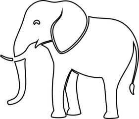 Outline elephant vector design, clean and modern for packaging and product labels.