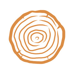 Wood grain circular pattern with tree rings in brown vector style. Perfect for wallpaper, textile prints, scrapbook materials and forest-themed graphics.