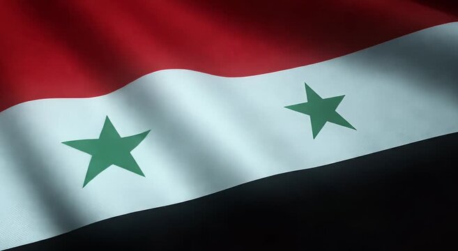 Closeup Shot Of Waving Flag United Arab Republic With Interesting Textures