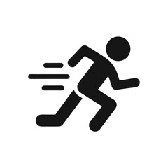 man fast run icon in flat style, athletics, marathon, rush symbol vector illustration 