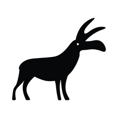 Fototapeta premium Stylized Silhouette of a Unique Animal Standing on White Background