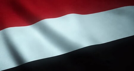 Closeup Shot of Waving Flag Yemen With Interesting Textures