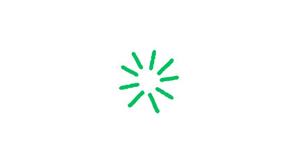 Green Hand-Drawn Style Loading Spinner Icon or Progress Indicator