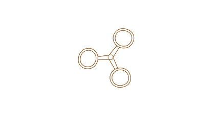 Minimalist Tricircle Network Node Line Art Icon or Connection Symbol