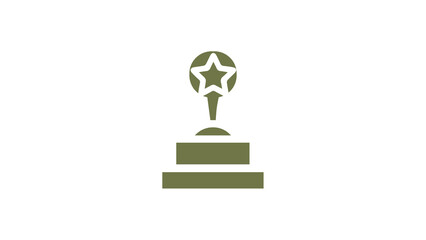 Monochromatic Star Trophy Award Icon for Achievement and Success