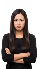 Angry Young Woman with Crossed Arms A Portrait of Frustration and Annoyance