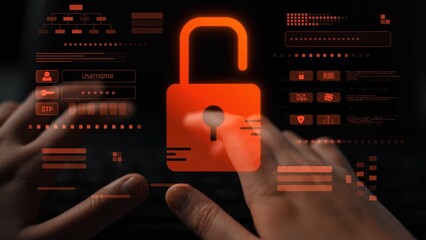 Digital security concept illustrating a cybersecurity breach, with a red unlocked padlock indicating data exposure among secure systems, emphasizing system vulnerability and risk Marrow
