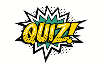 Quiz in comic pop art style. Quiz game icon . Vector illustration eps 10 