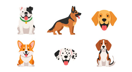 Obraz premium A delightful collection of diverse dog breeds, each with a cheerful expression