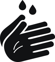 Hand wash icon in flat style, Clean hands symbol, icon for websites and print 