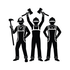 silhouette of a man with a hammer vector design