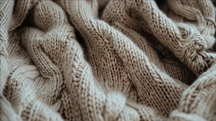 Warm knit blanket with texture details. Perfect for home decor and snuggling up on a cold day. - Powered by Adobe