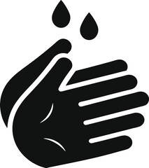 Hand wash icon in flat style, Clean hands symbol, icon for websites and print 