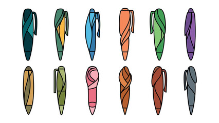 Colorful Pens Collection: A vibrant and organized array of colorful pens. perfectly depicting the tools essential for writing, creating, and bringing ideas to life. 