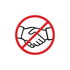 Fototapeta premium No handshake icon in flat style. stop shaking hands isolated on white background. Vector illustration 