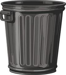 black trash can