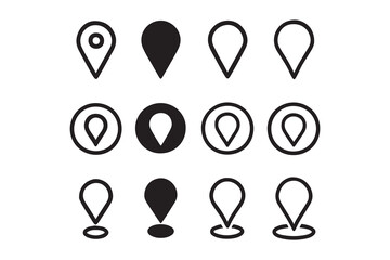 Map Marker Icons Set in Various Styles