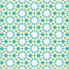 Intricate starburst pattern design with vibrant turquoise, yellow, and green tones create a modern and eye-catching geometric background for creative projects