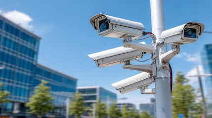 Security camera motion detection system recognizes identifies people with big data and AI. Facial recognition technology scan and detect people face for identification in crowded places. IOT CCTV2