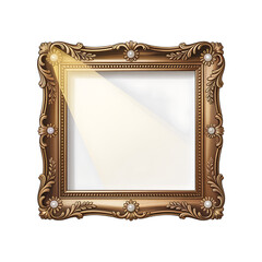 Ornate gold baroque picture frame with ornate details